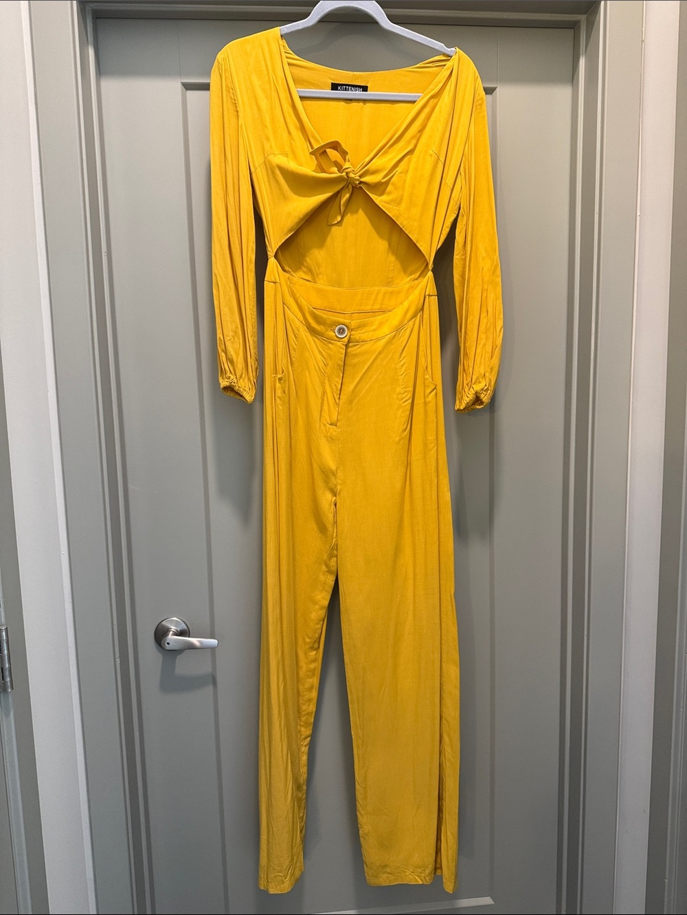 Yellow Tie-Front Jumpsuit